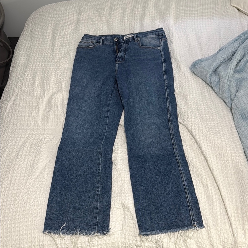 Good American Women's Straight Leg Blue Jeans